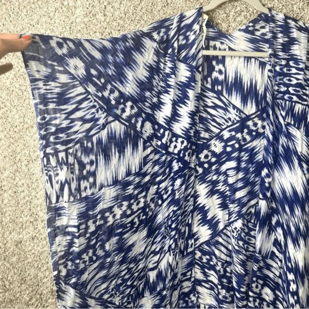 Michael Stars Blue and White‎ Printed Coverup Wrap